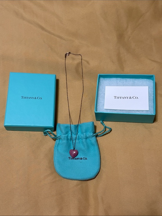 Tiffany & Co. Jewelry - Tiffany & Co. Rose Pink Rhodonite Heart Pendant Necklace
